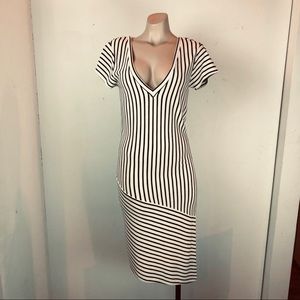 Zara Asymmetrical Striped Dress
